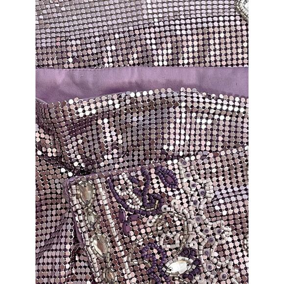 Retrofete Malta Chainmail Crystal Embellished Purple Mini Skirt Sz XS - Picture 10 of 12